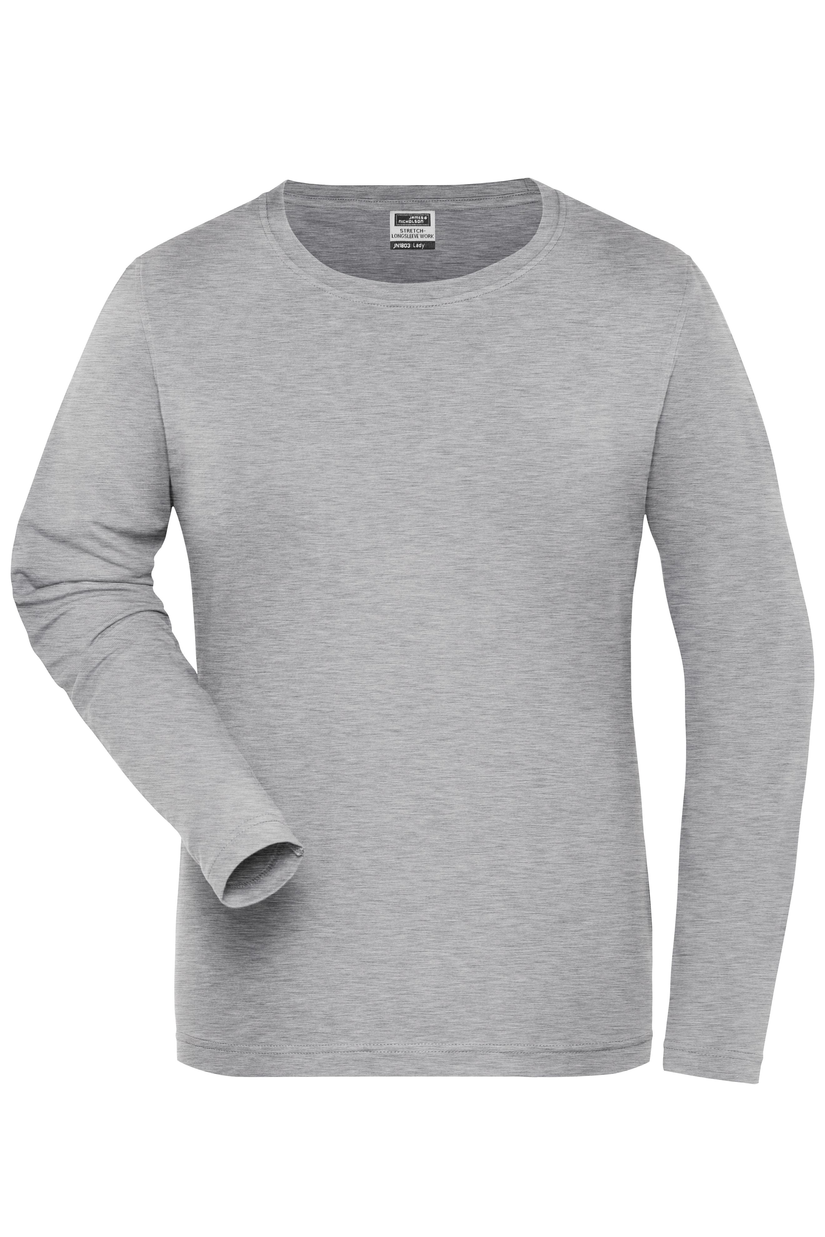 James & Nicholson Damen Bio Workwear Langarmshirt grey-heather