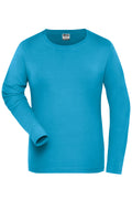 James & Nicholson Damen Bio Workwear Langarmshirt turquoise