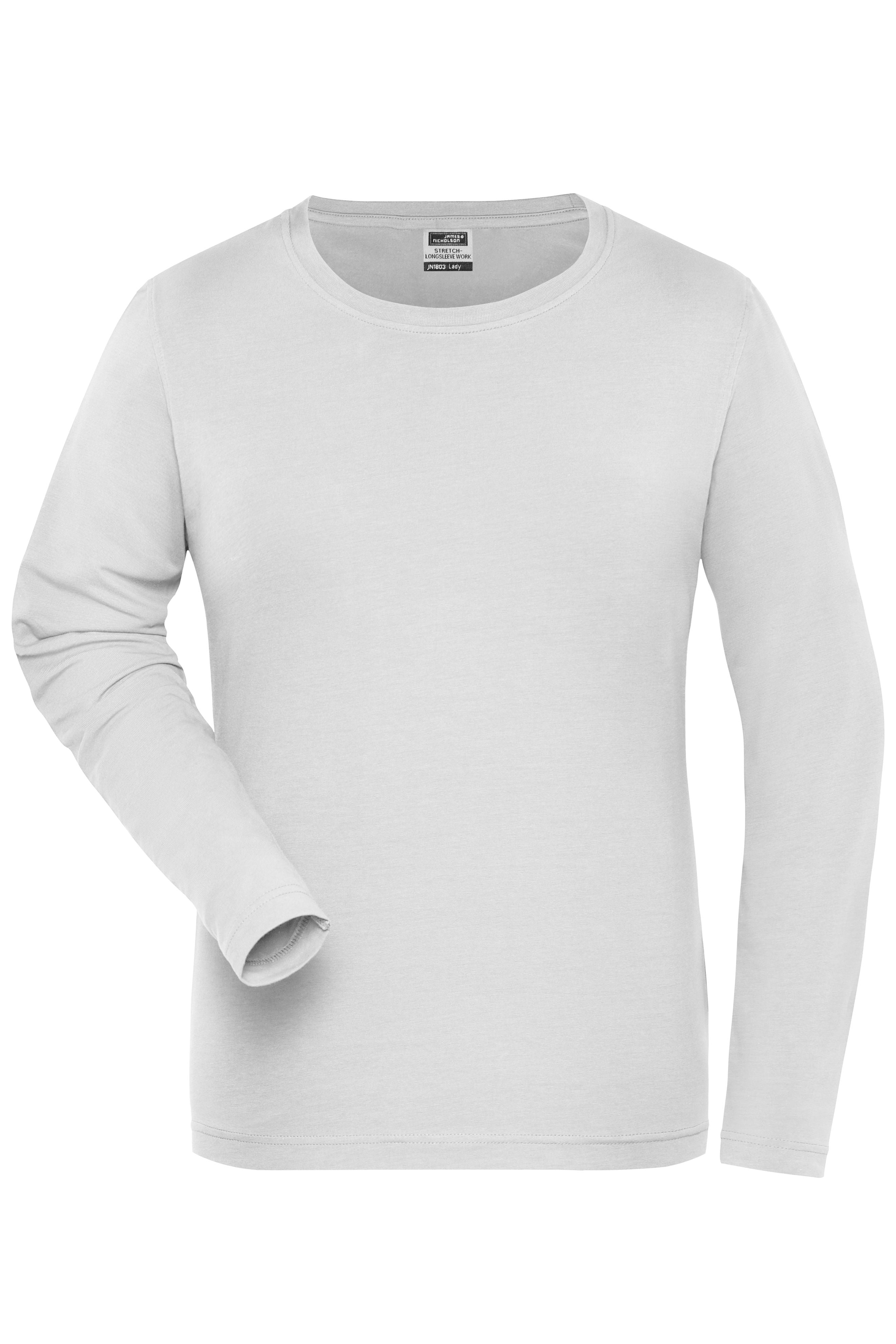 James & Nicholson Damen Bio Workwear Langarmshirt white
