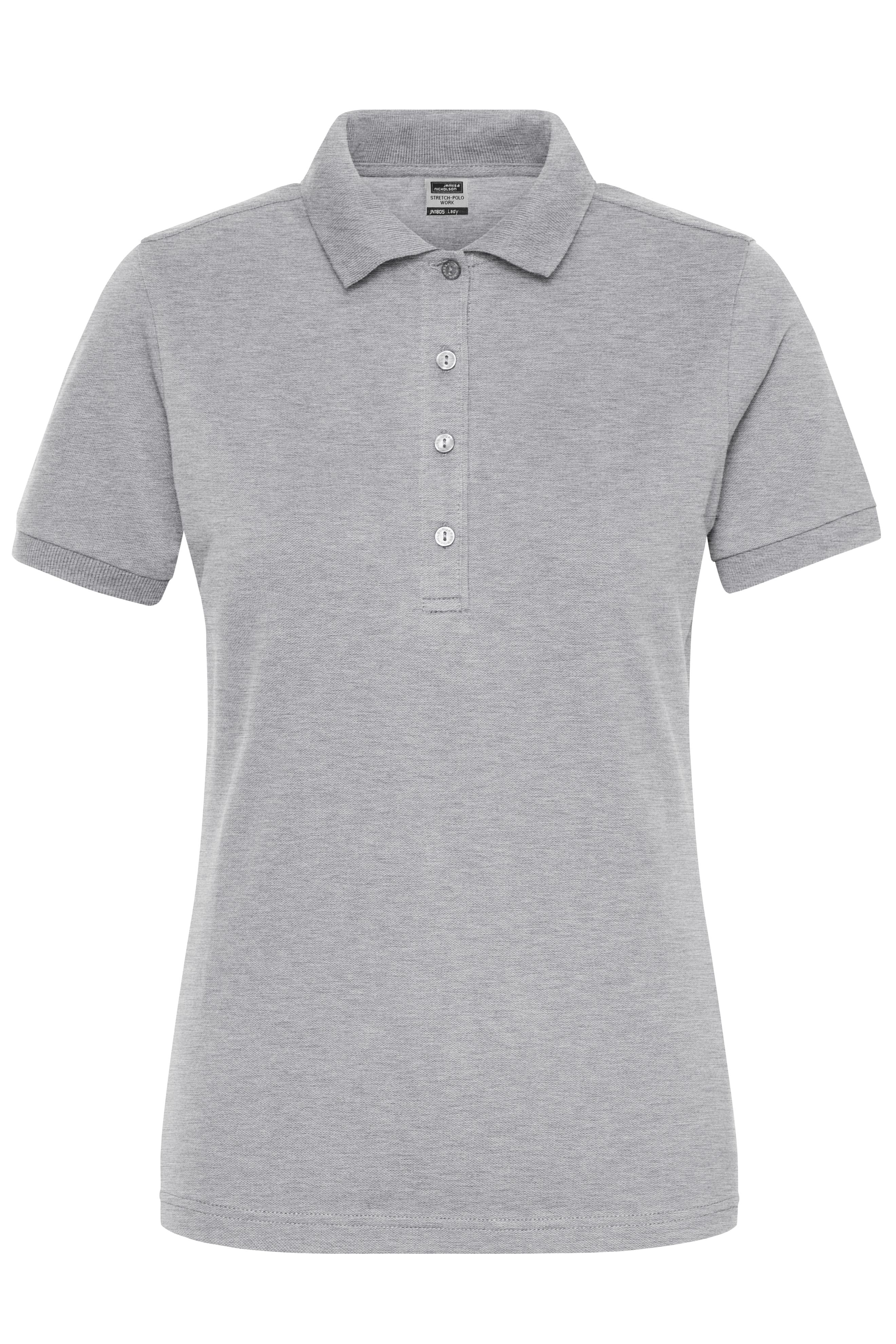 James & Nicholson Damen Bio Workwear Polo Stretch grey-heather