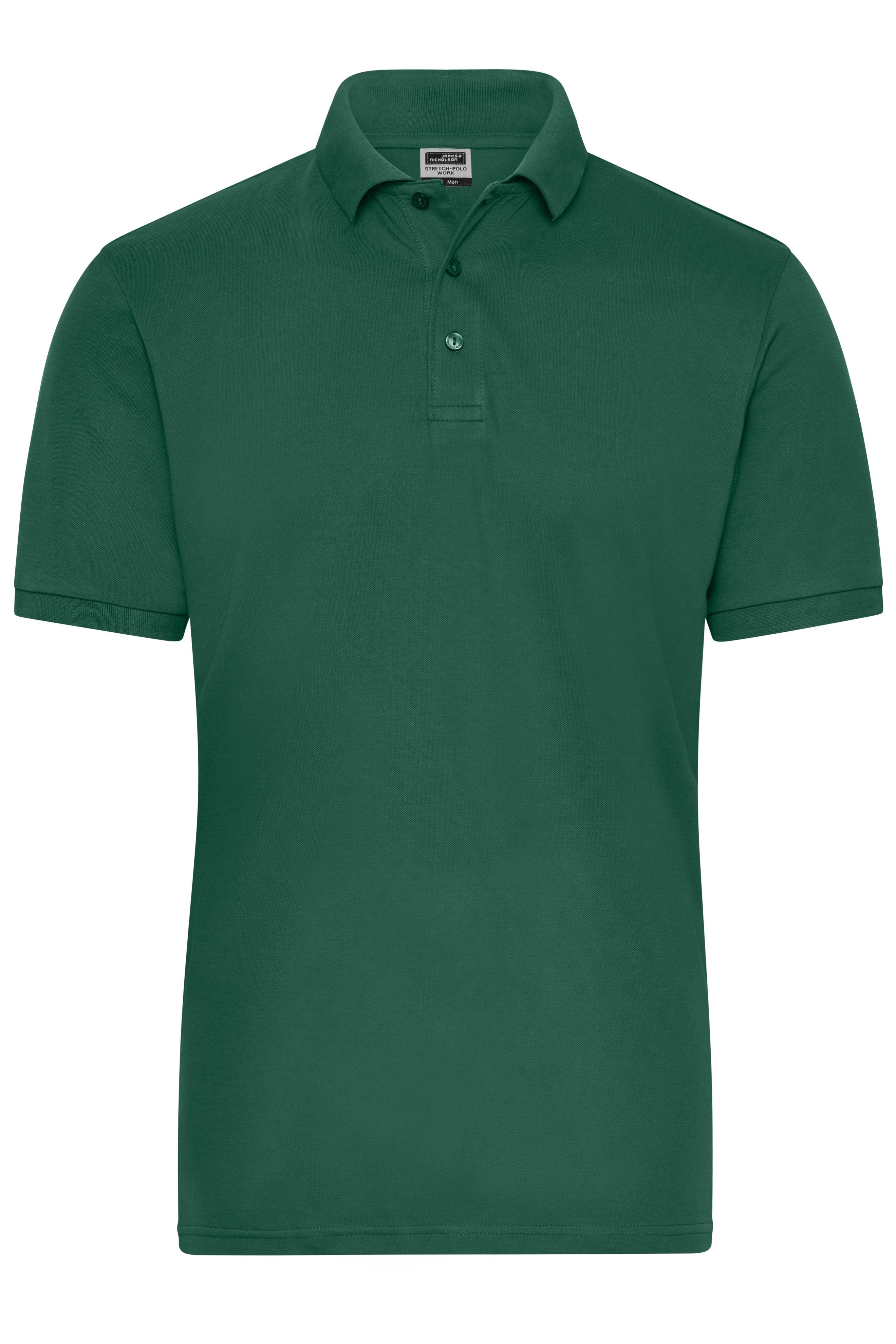 James & Nicholson Herren Bio Workwear Polo Stretch dark-green