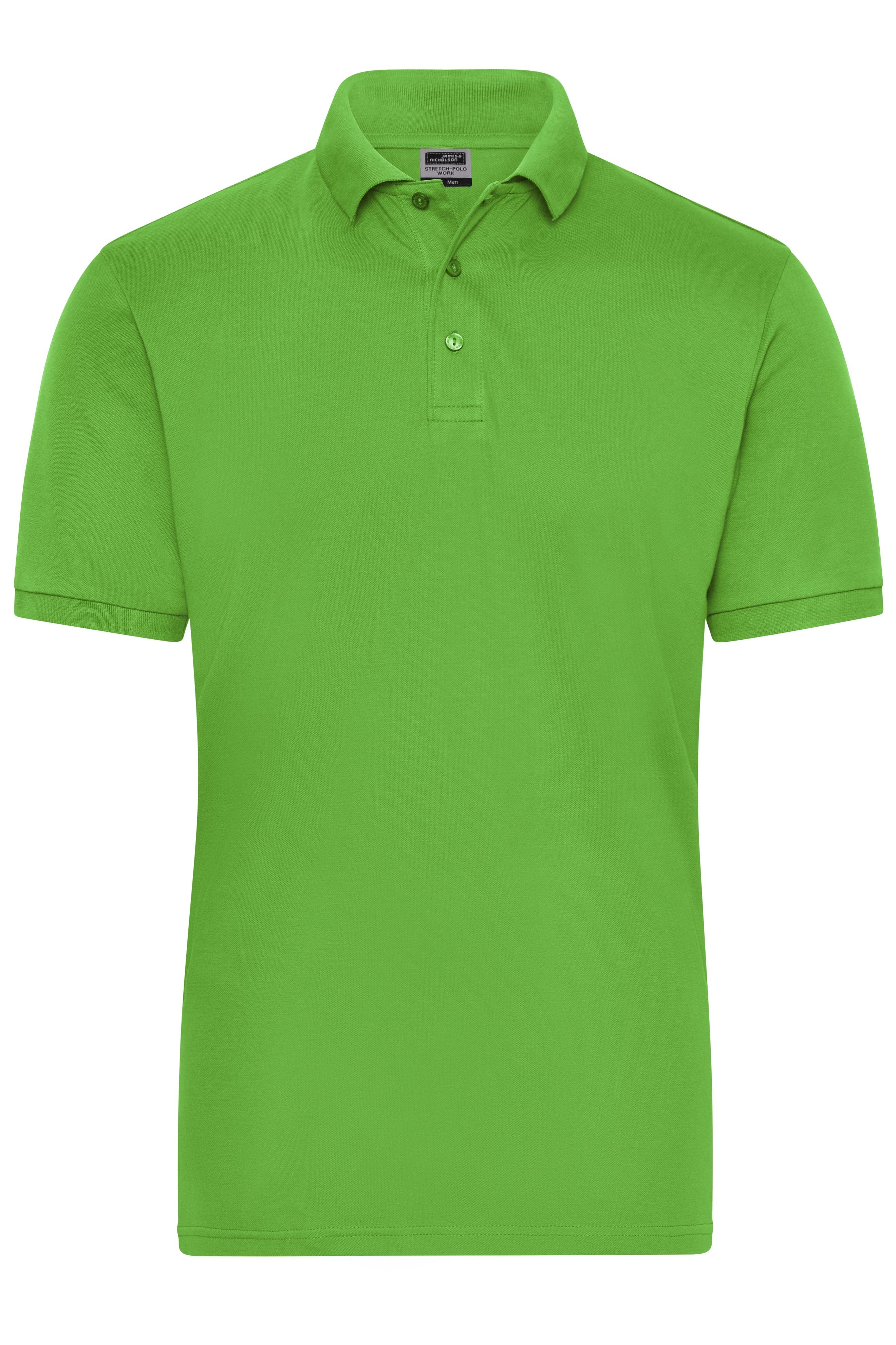 James & Nicholson Herren Bio Workwear Polo Stretch lime-green