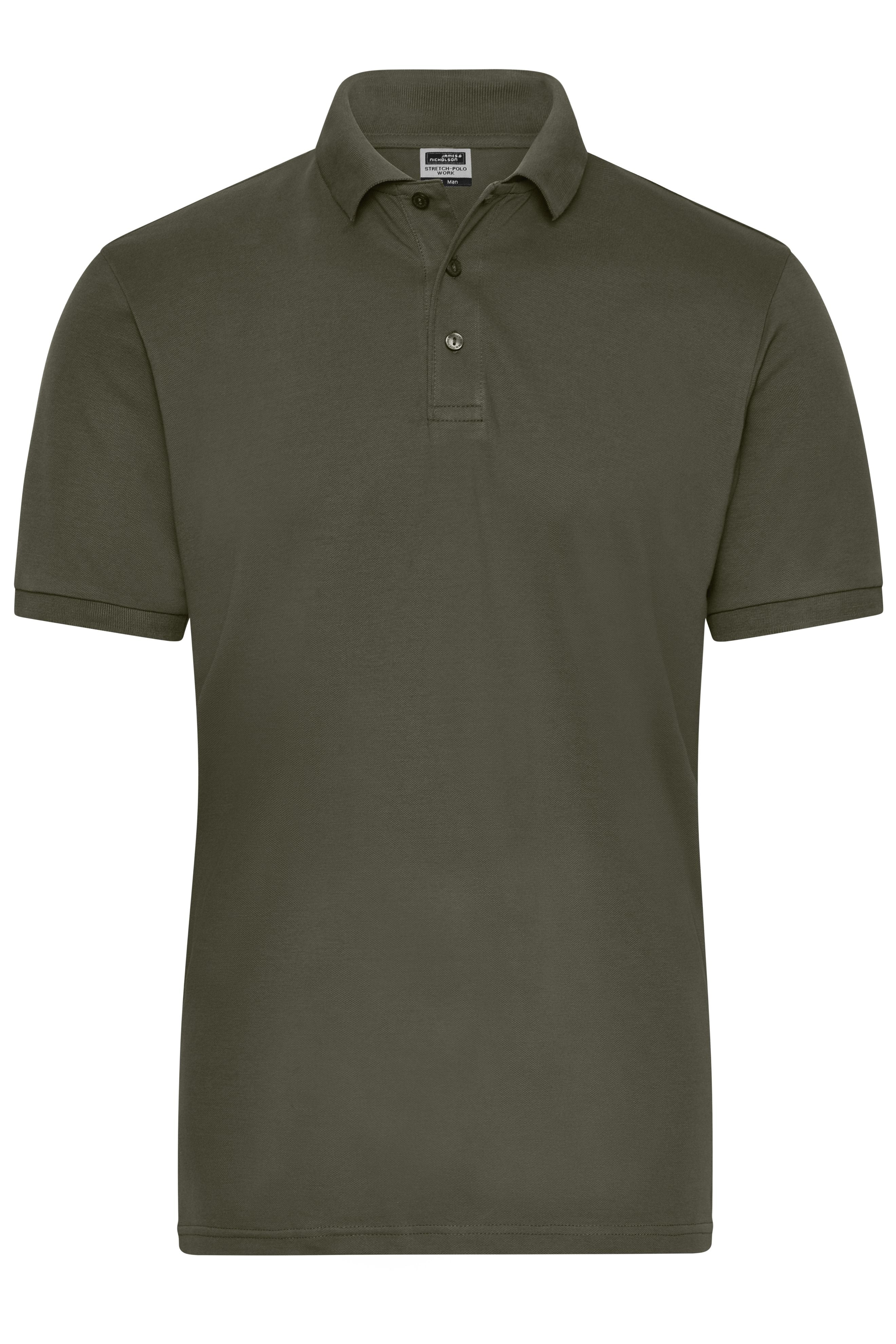 James & Nicholson Herren Bio Workwear Polo Stretch olive