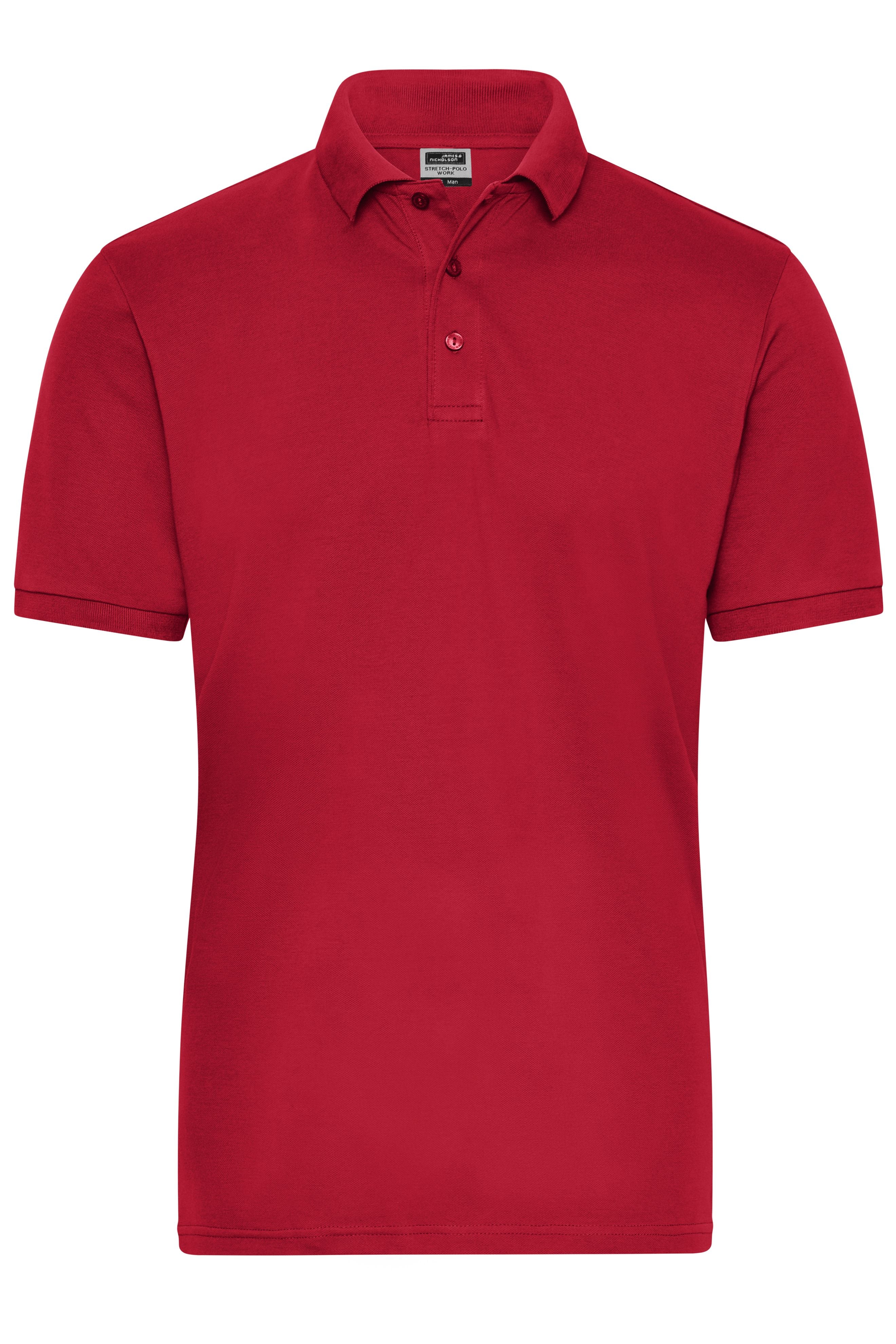 James & Nicholson Herren Bio Workwear Polo Stretch red