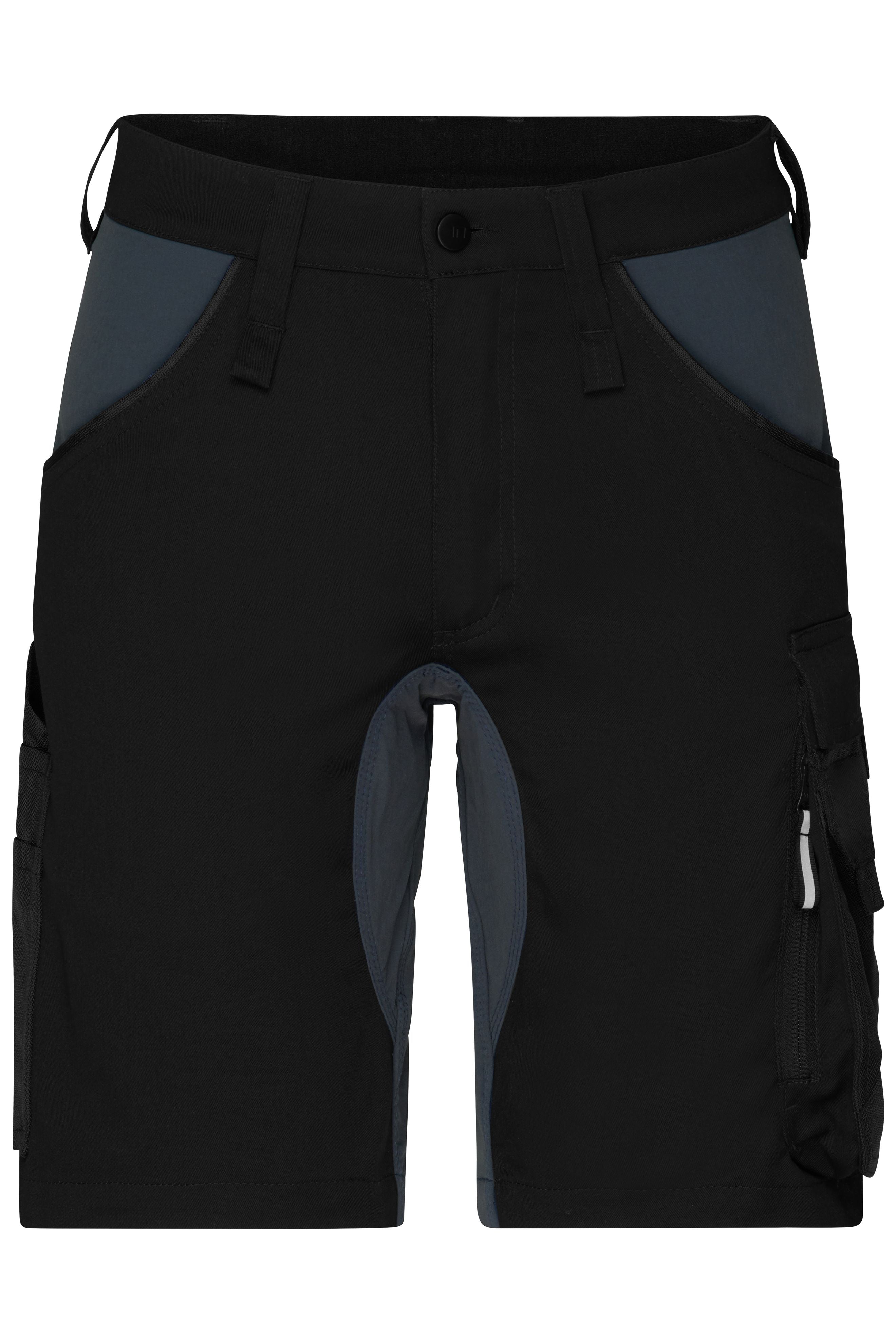 James & Nicholson Workwear Stretch-Bermuda Slim Line black/carbon