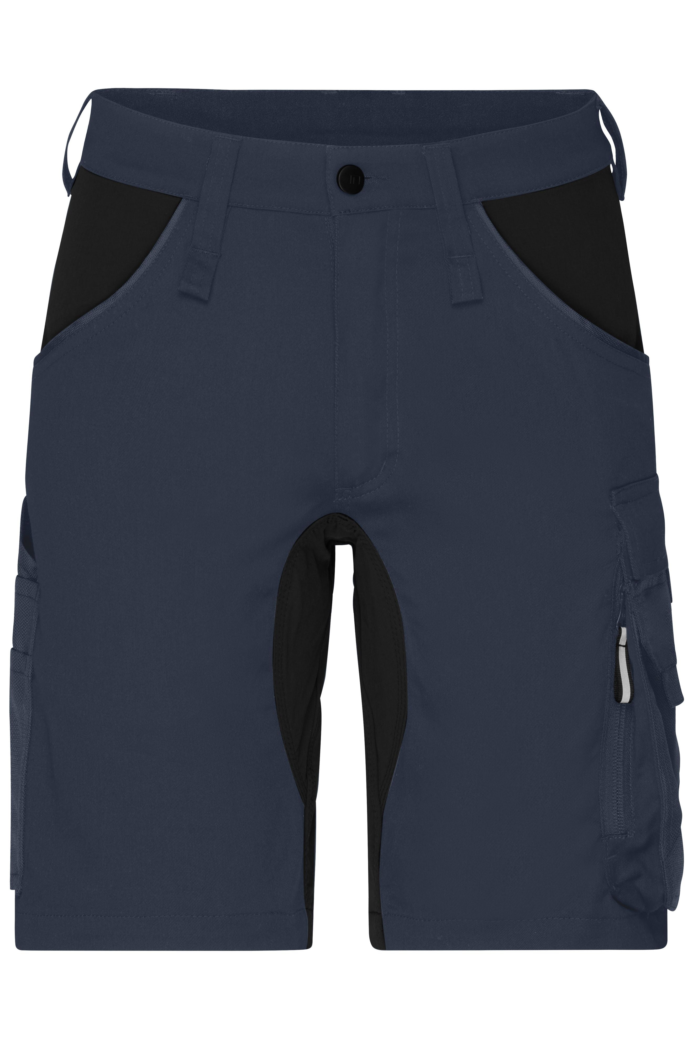 James & Nicholson Workwear Stretch-Bermuda Slim Line carbon/black