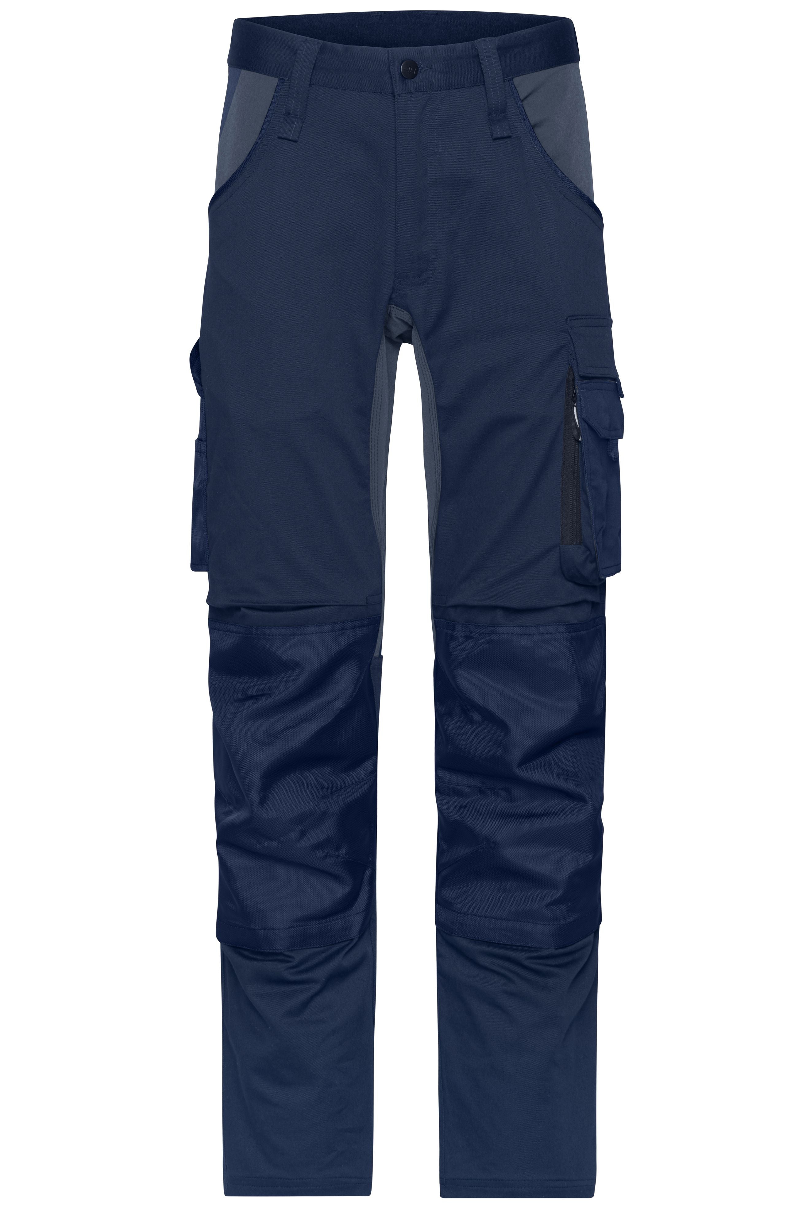 James & Nicholson Workwear Stretch-Arbeitshose Slim Line navy/carbon