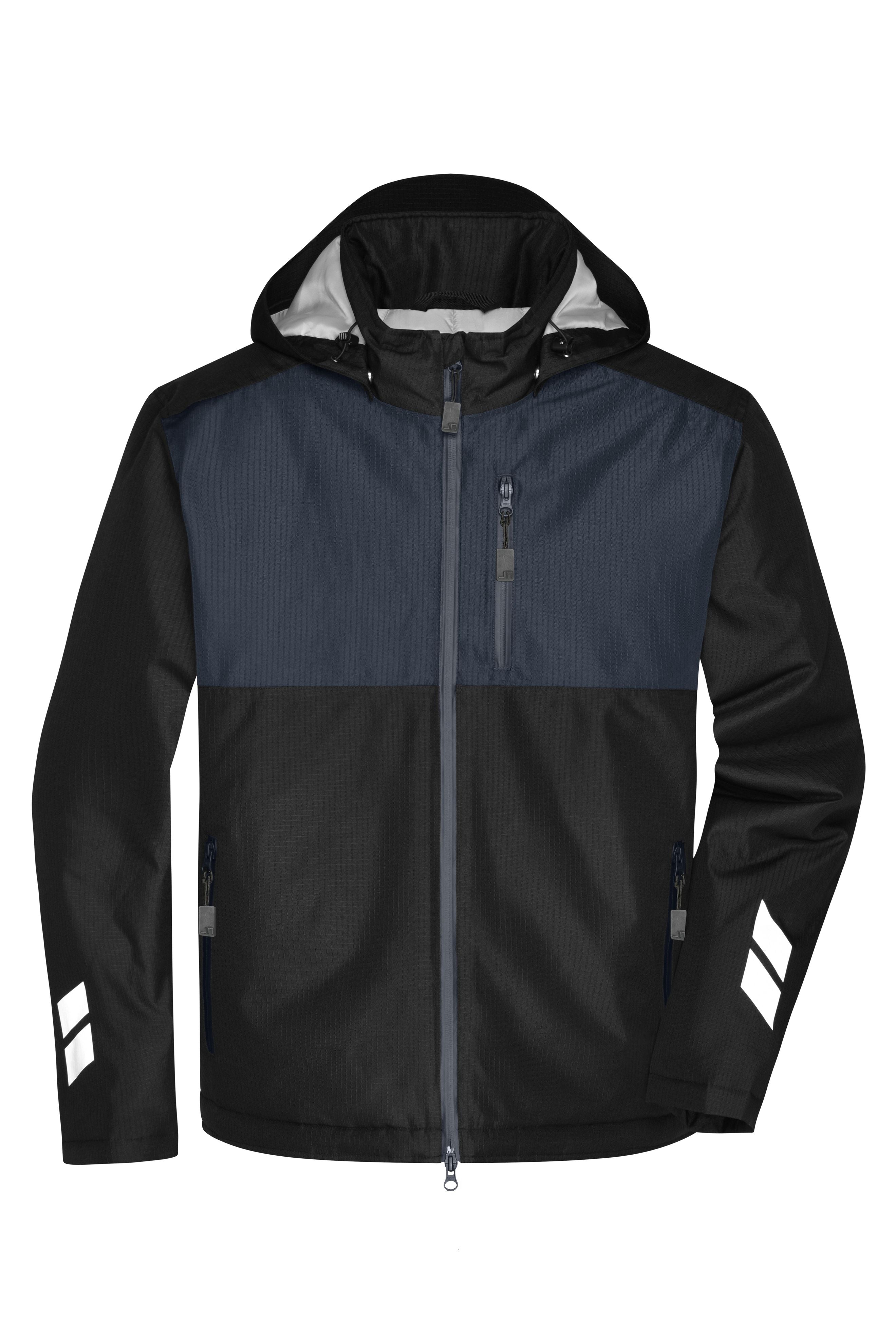 James & Nicholson Winter Workwear Hardshell Jacke Sorona black/carbon