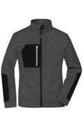 James & Nicholson Damen Strickfleece Jacke black-melange/black/silver