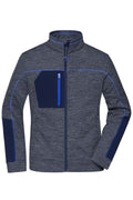 James & Nicholson Damen Strickfleece Jacke navy-melange/navy/royal