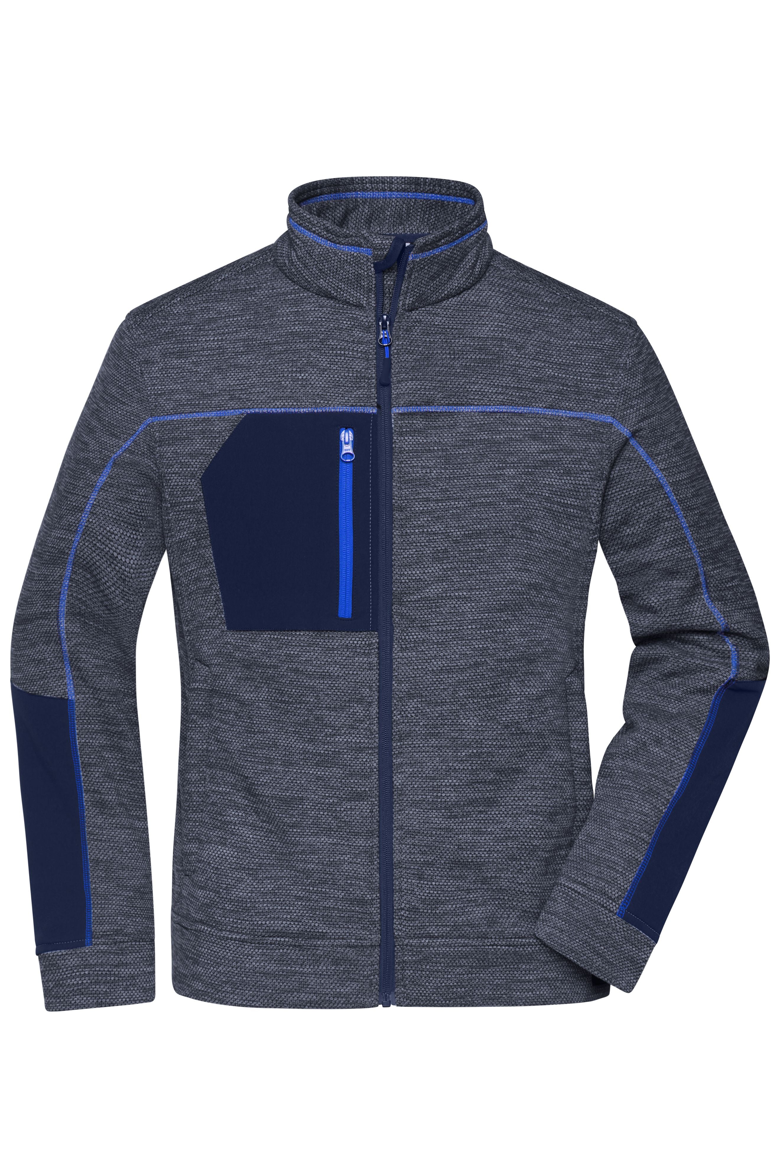 James & Nicholson Damen Strickfleece Jacke navy-melange/navy/royal