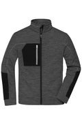 James & Nicholson Herren Strickfleece Jacke black-melange/black/silver