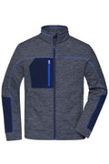 James & Nicholson Herren Strickfleece Jacke navy-melange/navy/royal