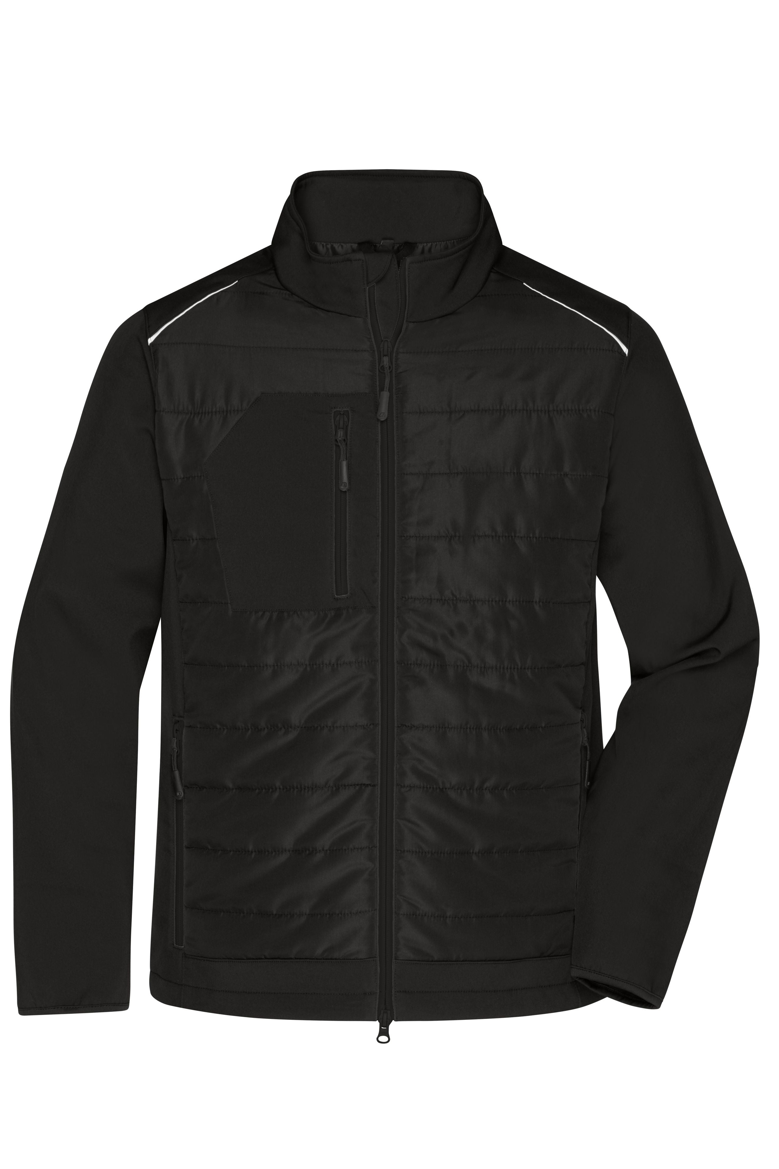 James & Nicholson Herren Softshell Hybridjacke black/black