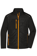James & Nicholson Herren Softshell Hybridjacke black/neon-orange