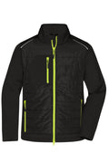 James & Nicholson Herren Softshell Hybridjacke black/neon-yellow