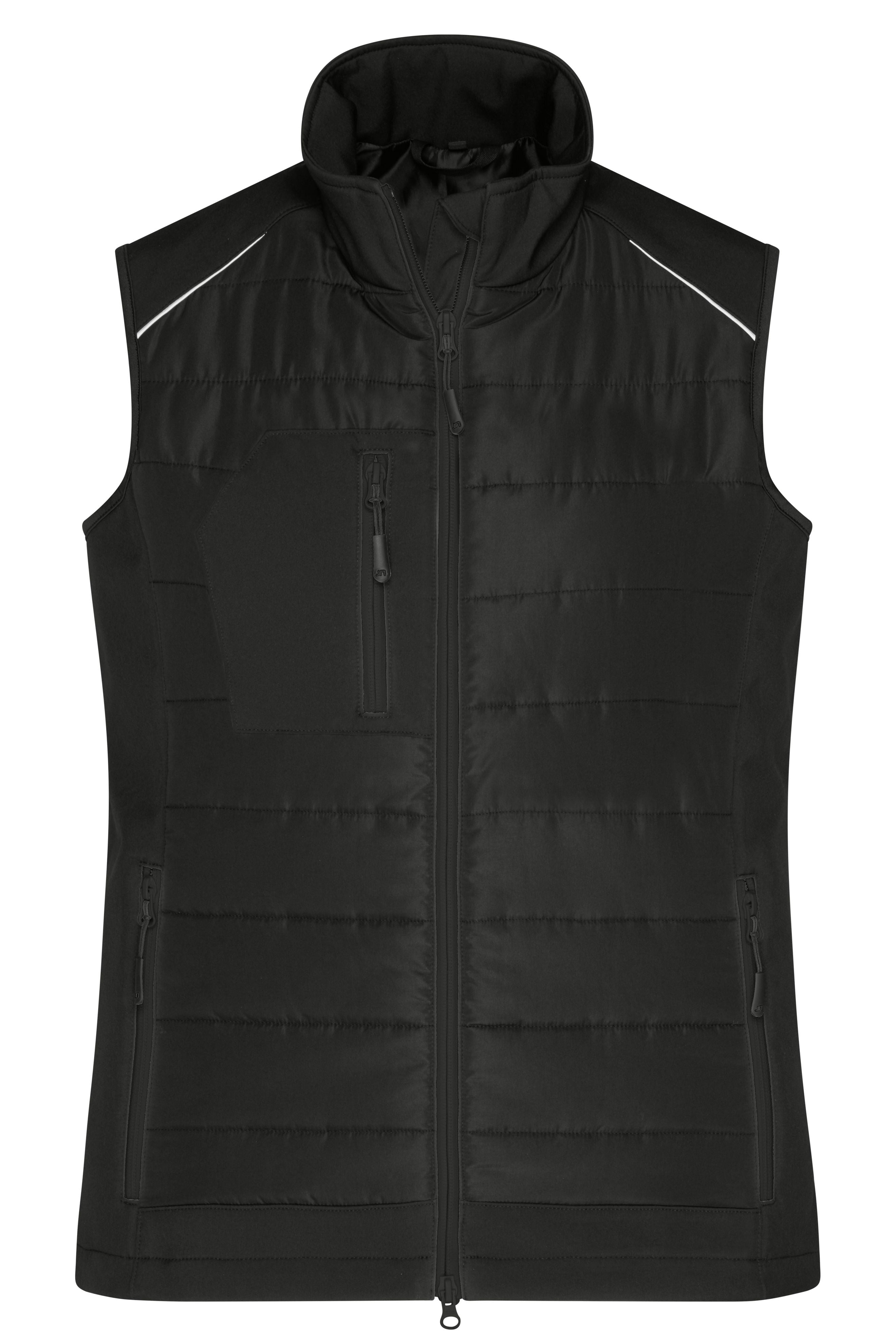 James & Nicholson Damen Softshell Hybridweste black/black