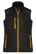 James & Nicholson Damen Softshell Hybridweste black/neon-orange