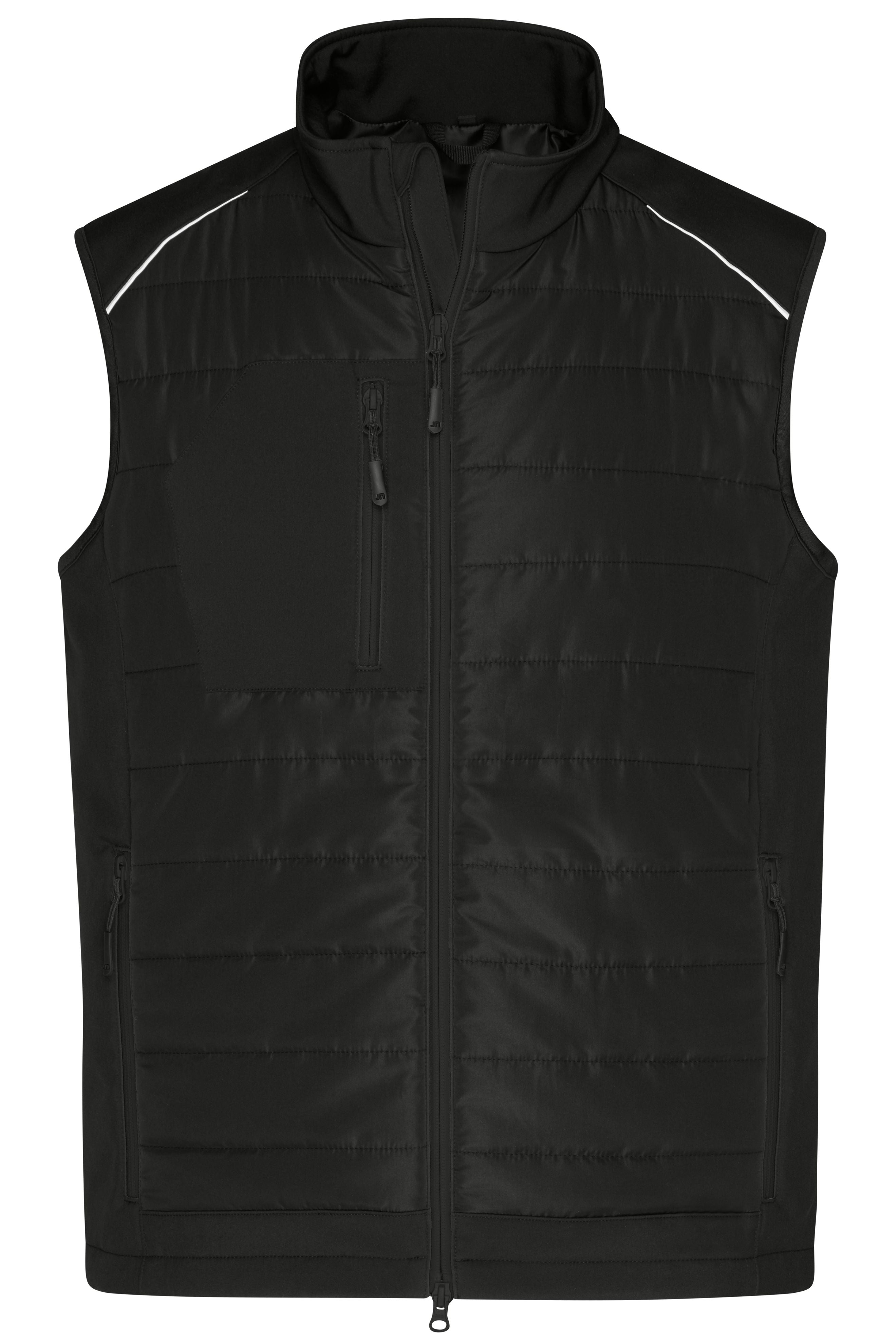 James & Nicholson Herren Softshell Hybridweste black/black