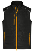 James & Nicholson Herren Softshell Hybridweste black/neon-orange