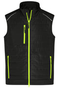 James & Nicholson Herren Softshell Hybridweste black/neon-yellow