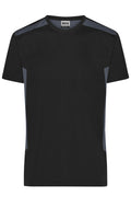 James & Nicholson Herren BIO Workwear T-Shirt Kontrast black/carbon