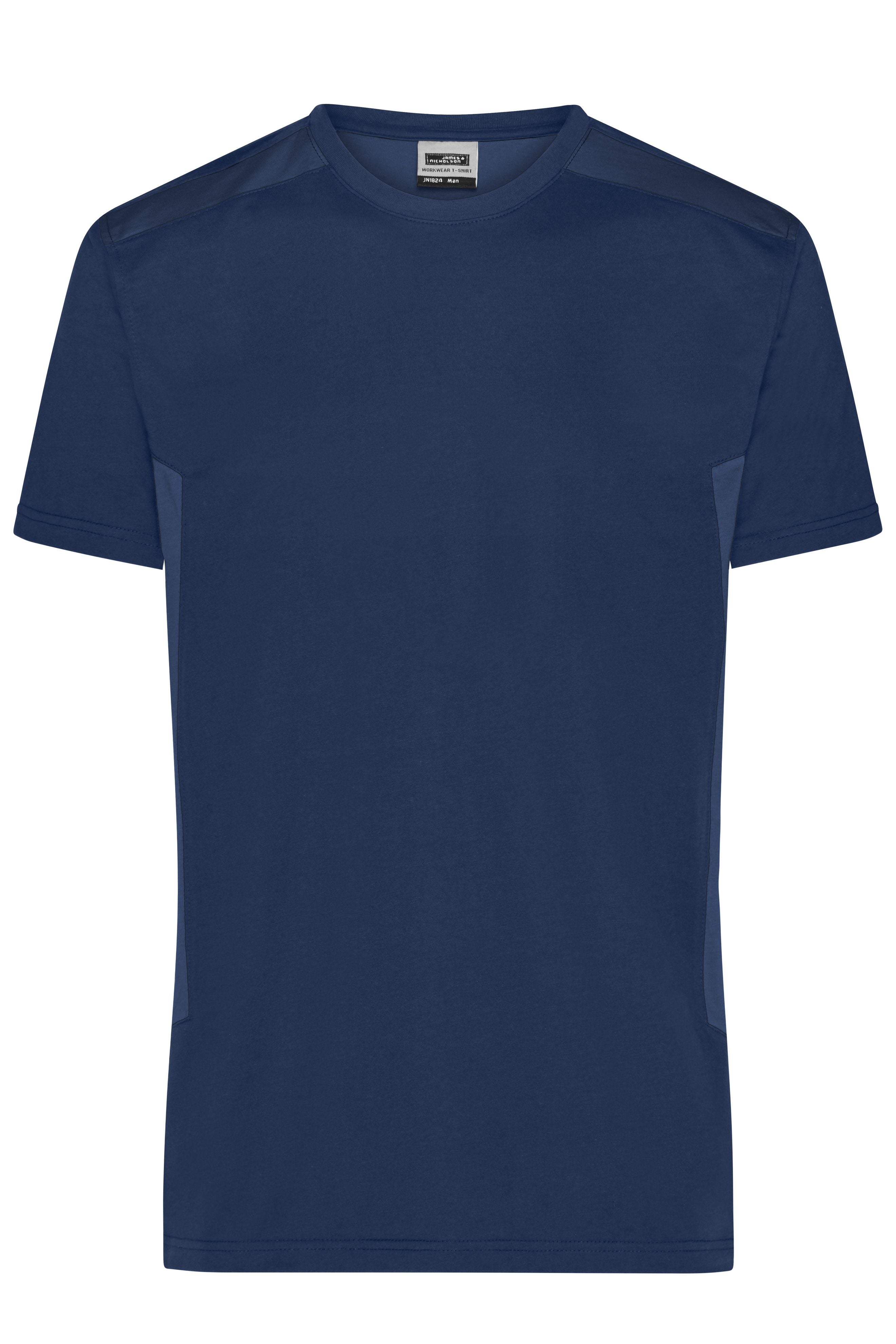 James & Nicholson Herren BIO Workwear T-Shirt Kontrast navy/navy