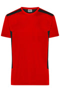 James & Nicholson Herren BIO Workwear T-Shirt Kontrast red/black