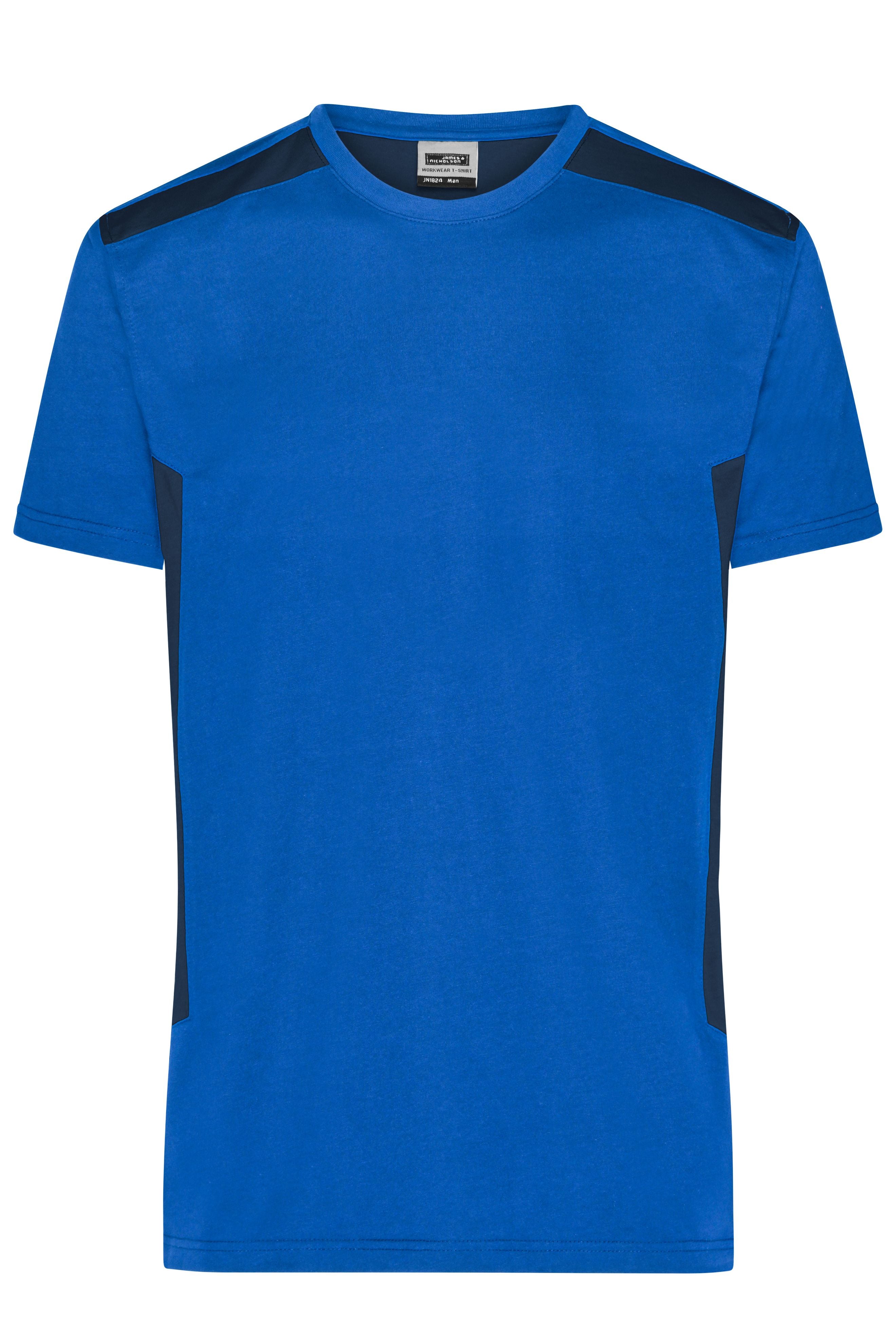 James & Nicholson Herren BIO Workwear T-Shirt Kontrast royal/navy