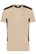 James & Nicholson Herren BIO Workwear T-Shirt Kontrast stone/black