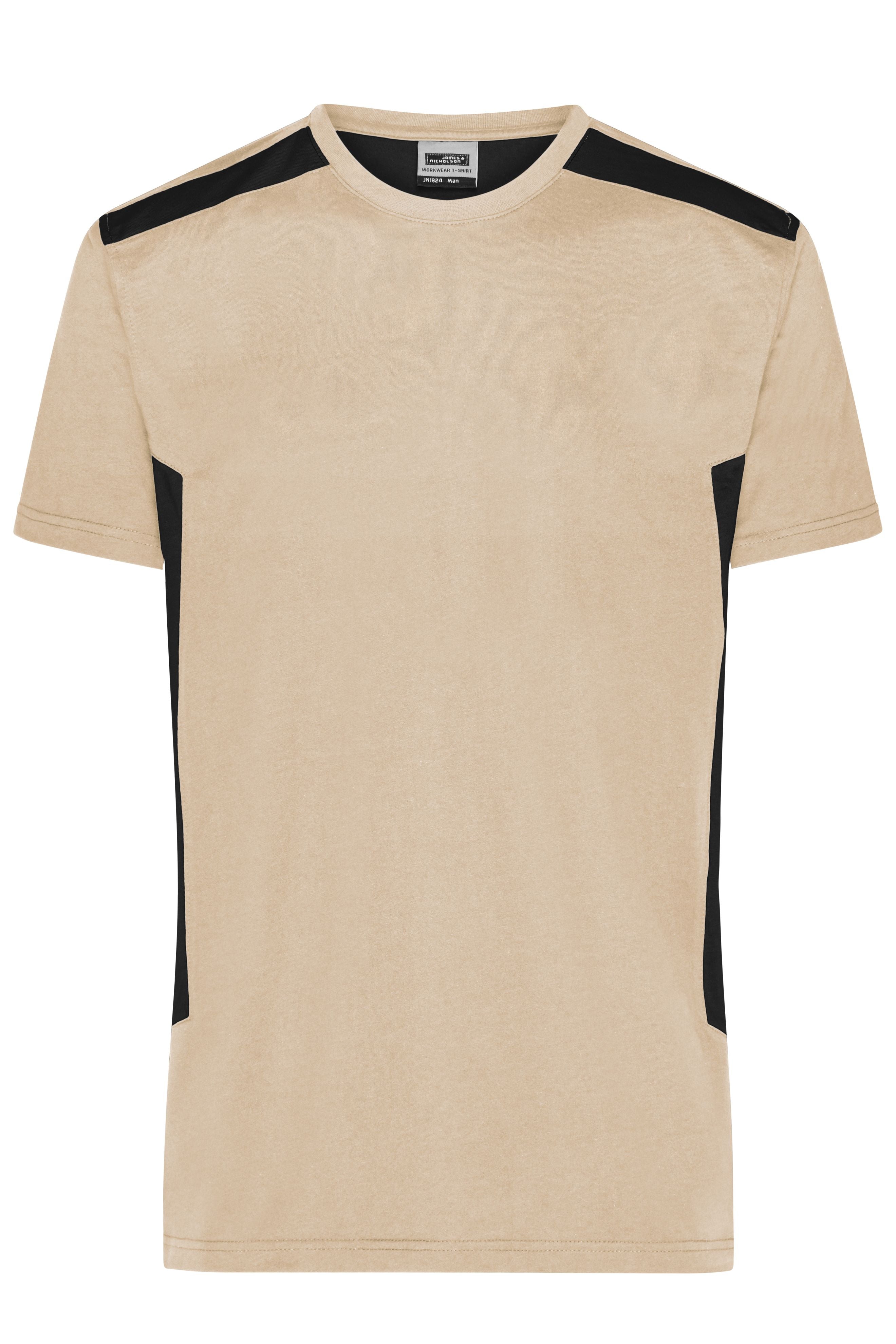 James & Nicholson Herren BIO Workwear T-Shirt Kontrast stone/black