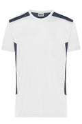 James & Nicholson Herren BIO Workwear T-Shirt Kontrast white/carbon