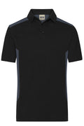 James & Nicholson Herren BIO Workwear Polo Kontrast black/carbon