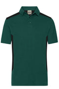 James & Nicholson Herren BIO Workwear Polo Kontrast dark-green/black