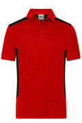 James & Nicholson Herren BIO Workwear Polo Kontrast red/black