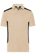 James & Nicholson Herren BIO Workwear Polo Kontrast stone/black
