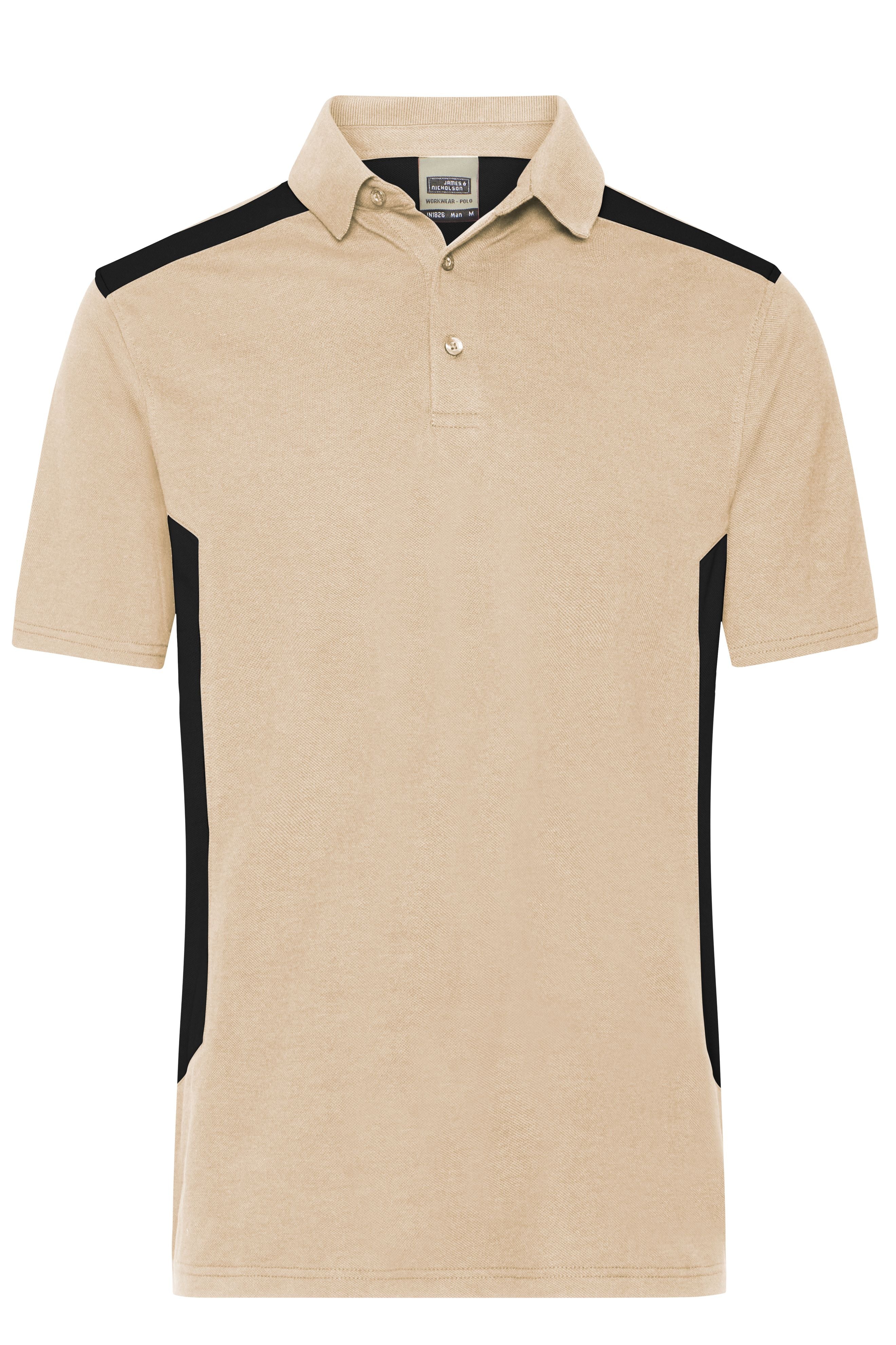 James & Nicholson Herren BIO Workwear Polo Kontrast stone/black