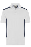 James & Nicholson Herren BIO Workwear Polo Kontrast white/carbon
