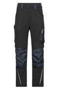 James & Nicholson Workwear Arbeitshose Slim Line black/carbon