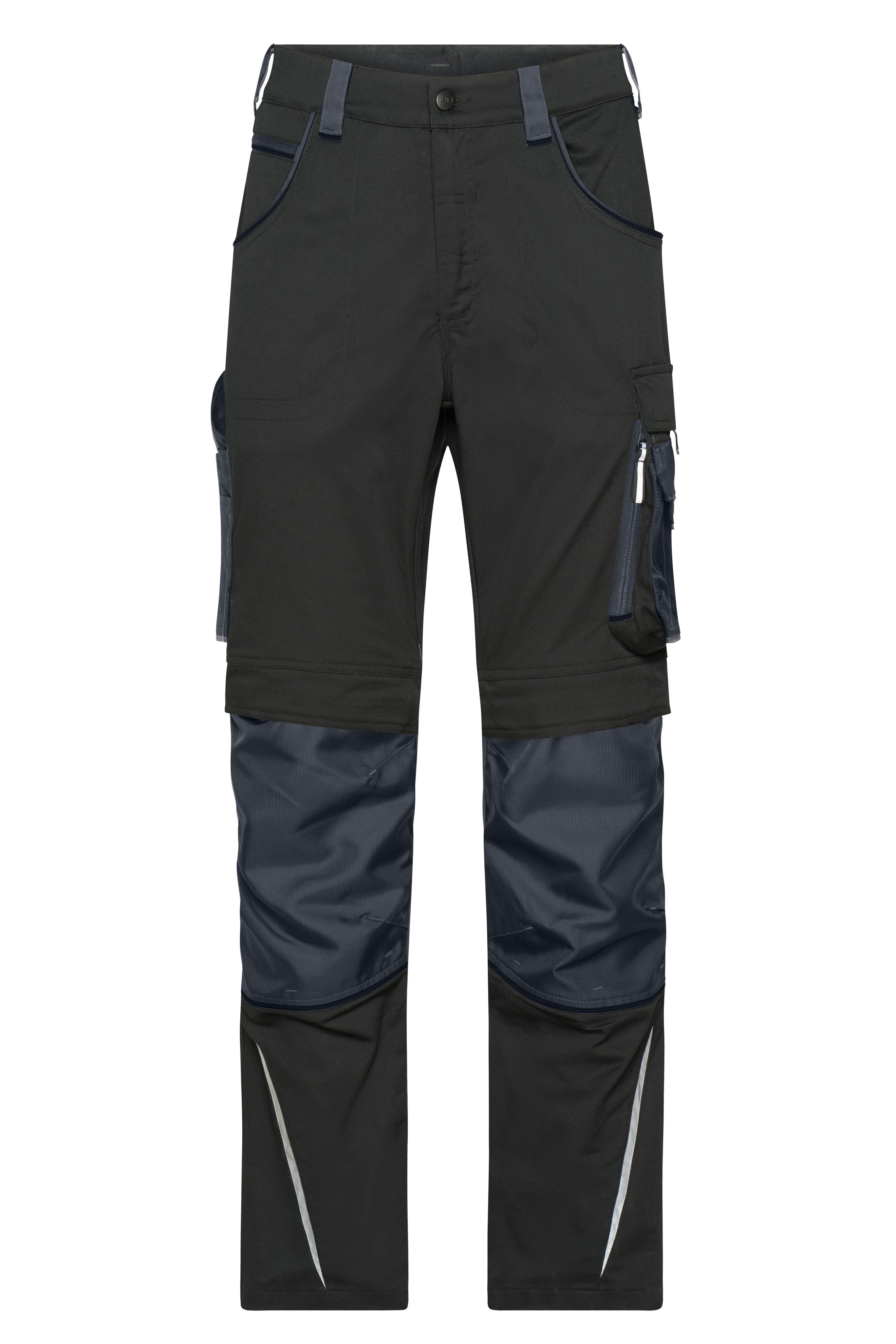 James & Nicholson Workwear Arbeitshose Slim Line black/carbon
