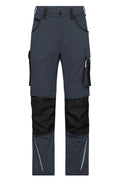 James & Nicholson Workwear Arbeitshose Slim Line carbon/black