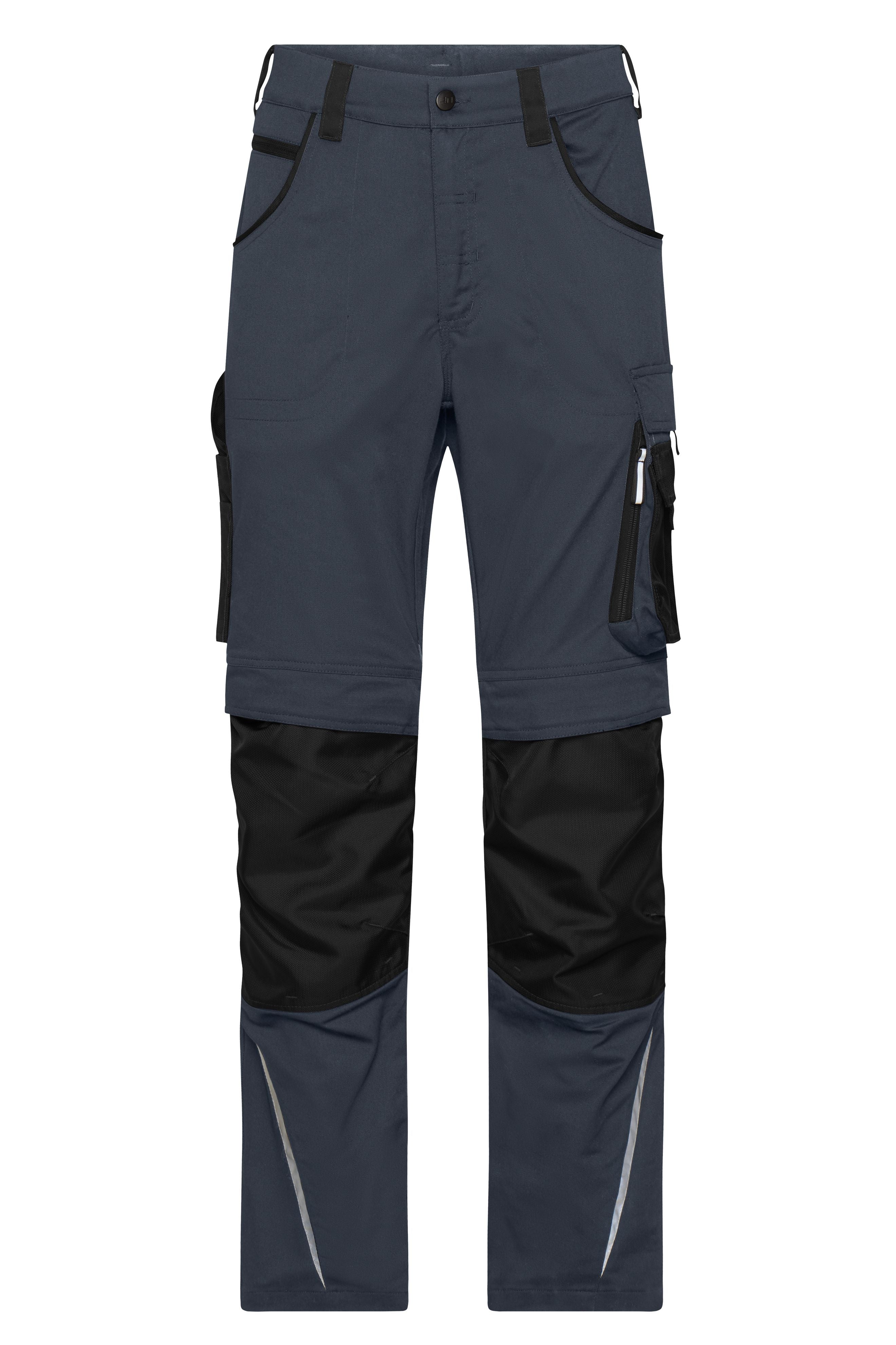 James & Nicholson Workwear Arbeitshose Slim Line carbon/black