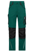 James & Nicholson Workwear Arbeitshose Slim Line dark-green/black
