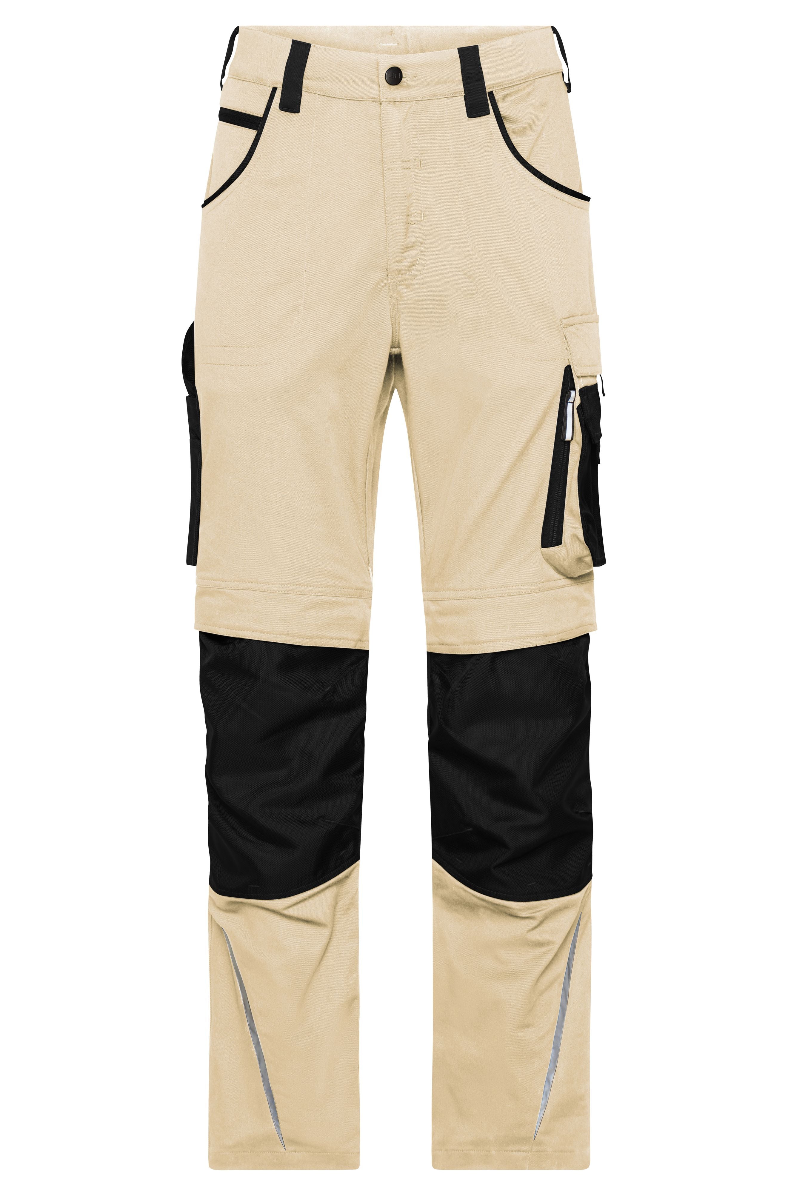 James & Nicholson Workwear Arbeitshose Slim Line stone/black