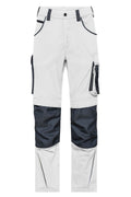 James & Nicholson Workwear Arbeitshose Slim Line white/carbon