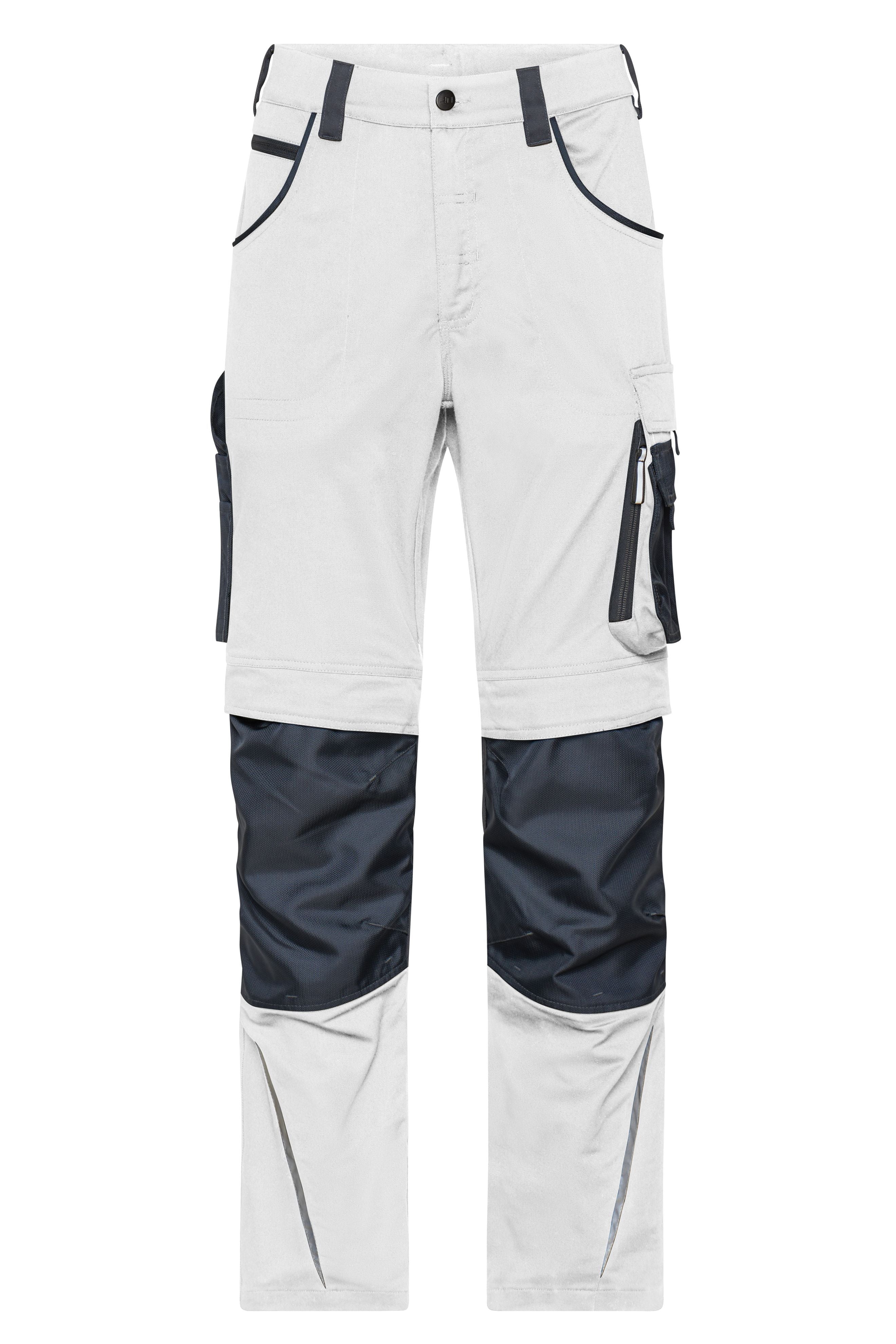 James & Nicholson Workwear Arbeitshose Slim Line white/carbon