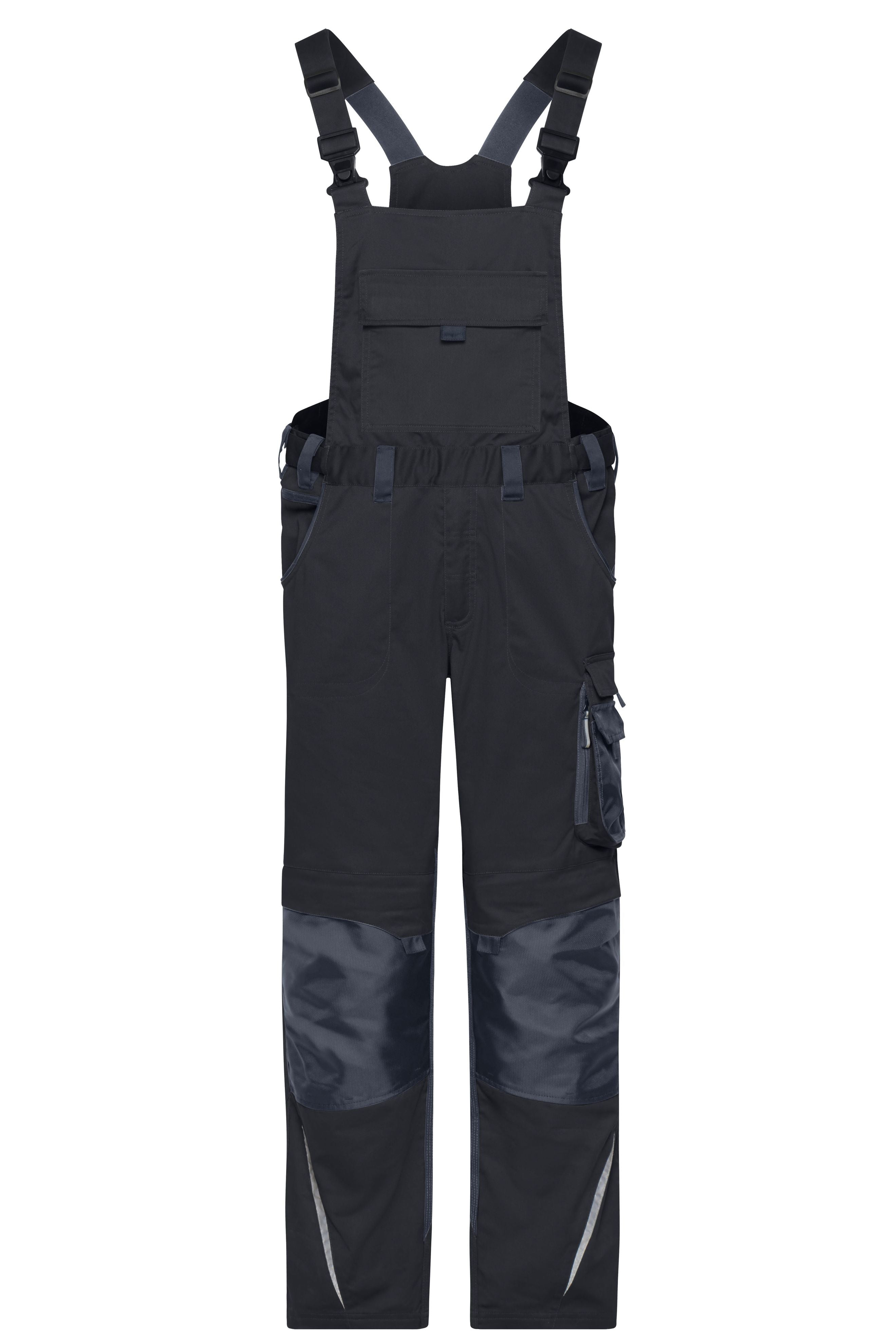 James & Nicholson Workwear Latzhose Cordura black/carbon