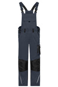 James & Nicholson Workwear Latzhose Cordura carbon/black