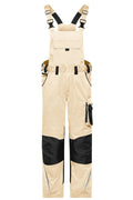 James & Nicholson Workwear Latzhose Cordura stone/black