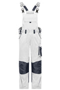 James & Nicholson Workwear Latzhose Cordura white/carbon
